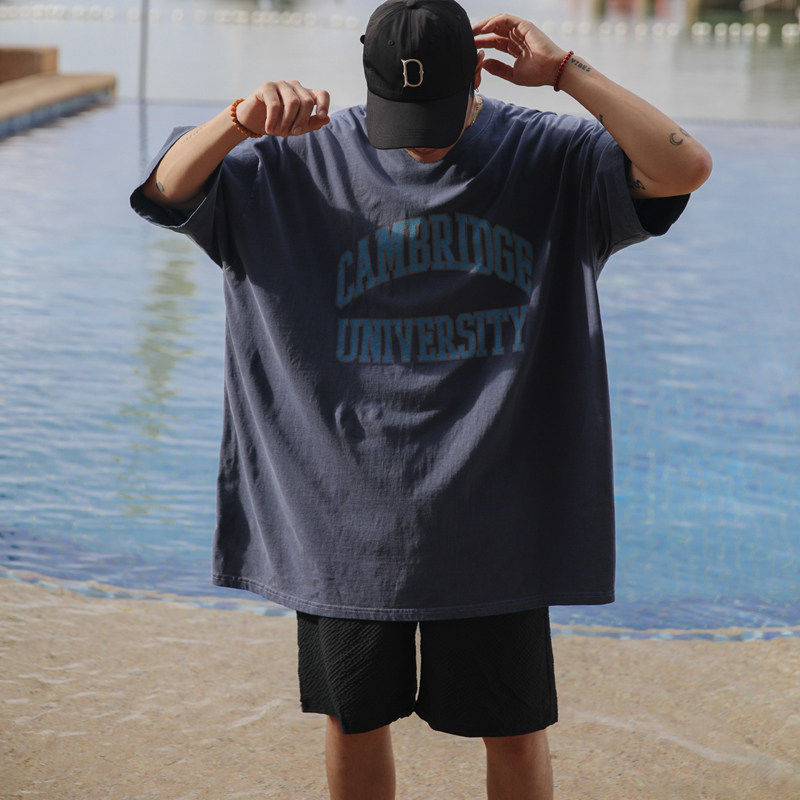 小北韩国代购男装东大门短袖T恤阔版舒适大码简约水洗色复古情侣