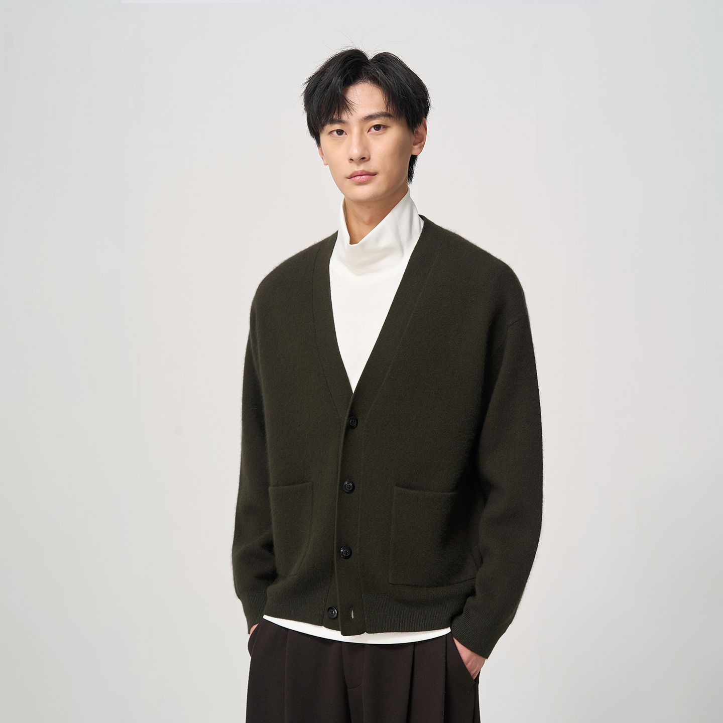 石见山羊毛兔绒针织开衫轻量外套