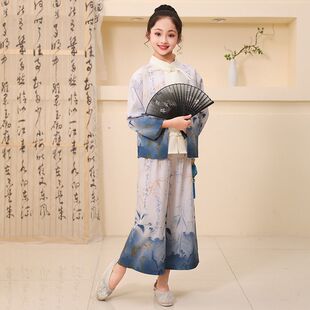 儿童中国风演出服男女童汉服小学生合唱服古装表演服套装