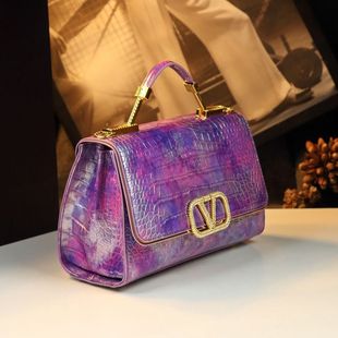 爆款小包2025新款高档大气鳄鱼纹真皮女包精致单肩斜挎手提包