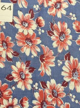 【收藏】1930年代美国制造 原版古董布料 红色系 A864