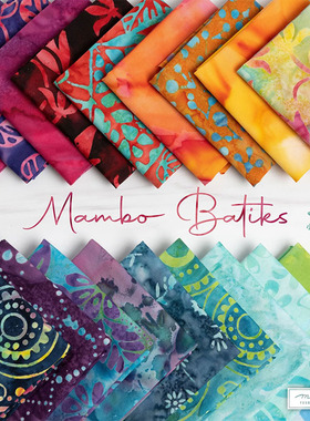 美国进口全棉布 Mambo Baiiks 32色拼布组 巴厘手染面料