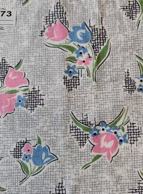 【收藏】1930年美国制造 原版古董布料 可连裁 黑灰系 C173