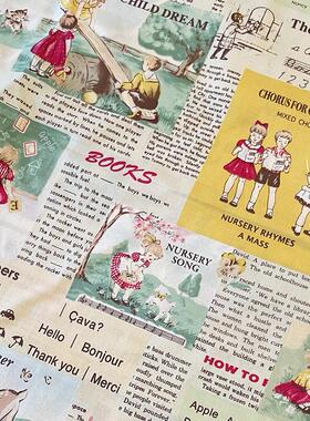 日本进口棉布 child life YUWA 复古童年人物 拼布料