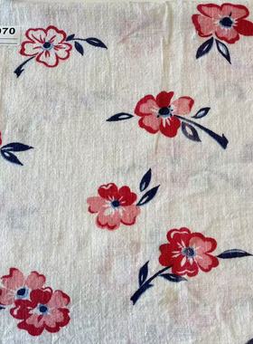 【收藏】1930年美国制造 原版古董布料 红色系 C070