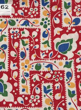 【收藏】1930年美国制造 原版古董布料 红色系 C062