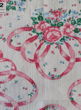 【收藏】1930年美国制造 原版古董布料 可连裁 粉色系 C172