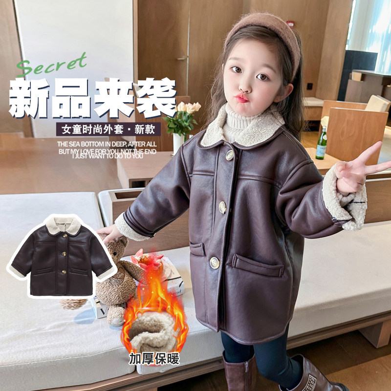 女童兔毛皮衣外套秋冬款洋气中长普通外套