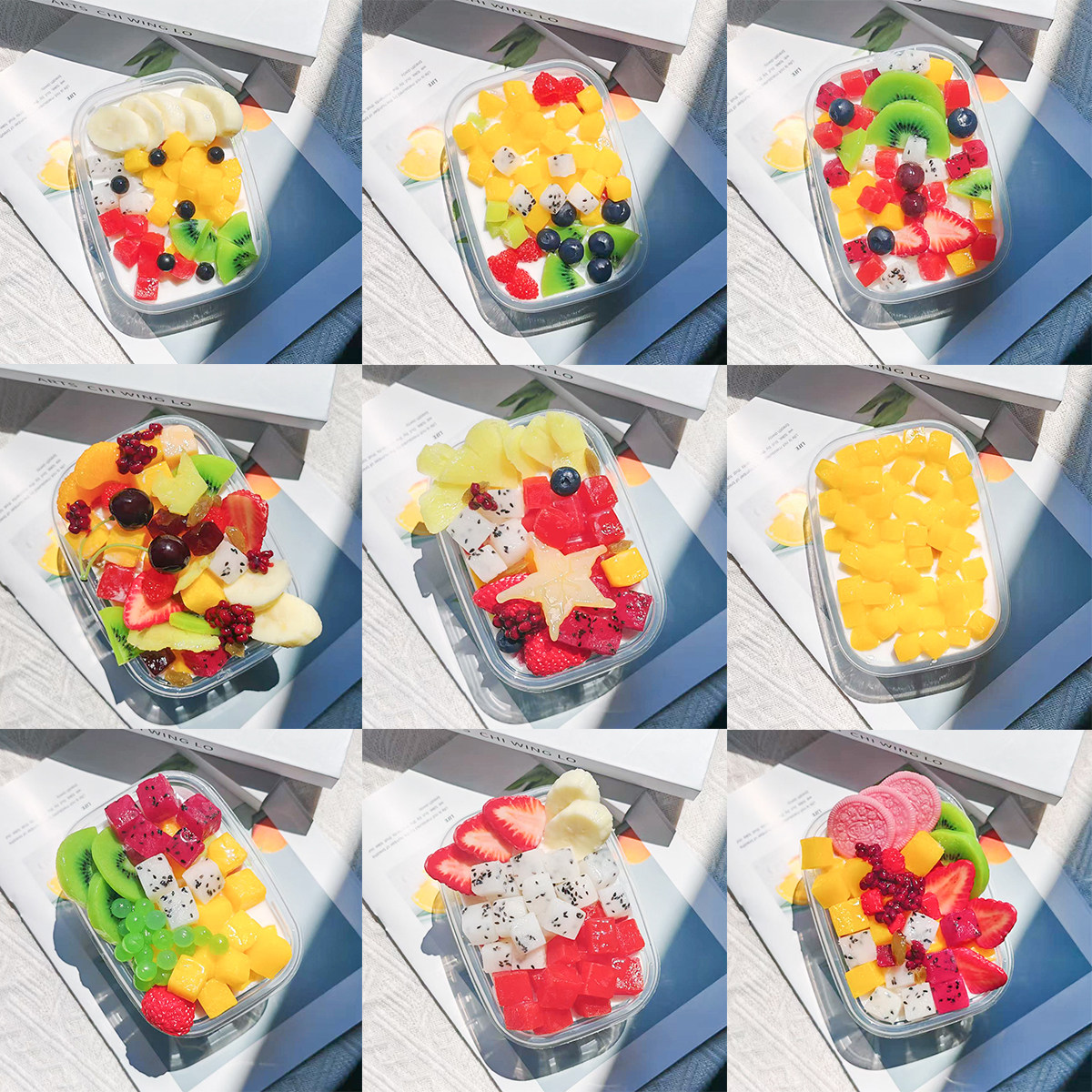 冰激凌酸奶食品模型仿真酸奶水果捞冰激凌模型摆摊展示可定制