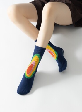 2双装INS潮流个性专业短筒瑜伽袜跳绳袜跑步袜女士防滑吸汗普拉提