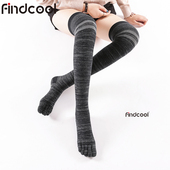 Findcool长筒过膝瑜伽袜五指袜女士高筒护腿专业舞蹈袜硅胶防滑