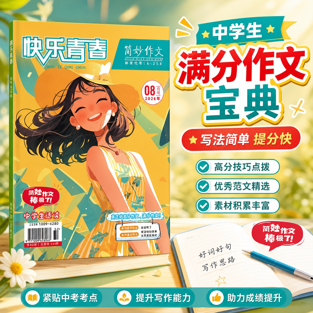 简妙作文/经典阅读中学版杂志【2026/27年全年/半年订阅】作文素材作文技巧初中版中考满分作文高分作文经典美文文学文摘25年珍藏图片