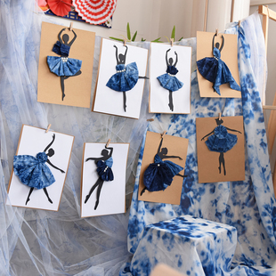 手工diy毛毡芭蕾舞人影教室走廊墙面布置幼儿园扎染装饰环创材料