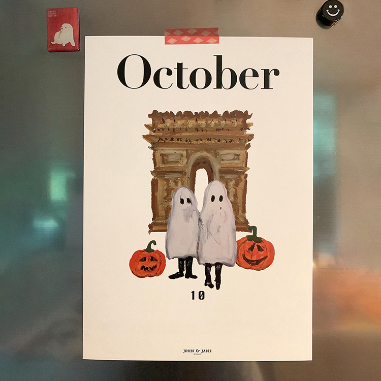 不给塘就捣蛋原创万圣节明信片