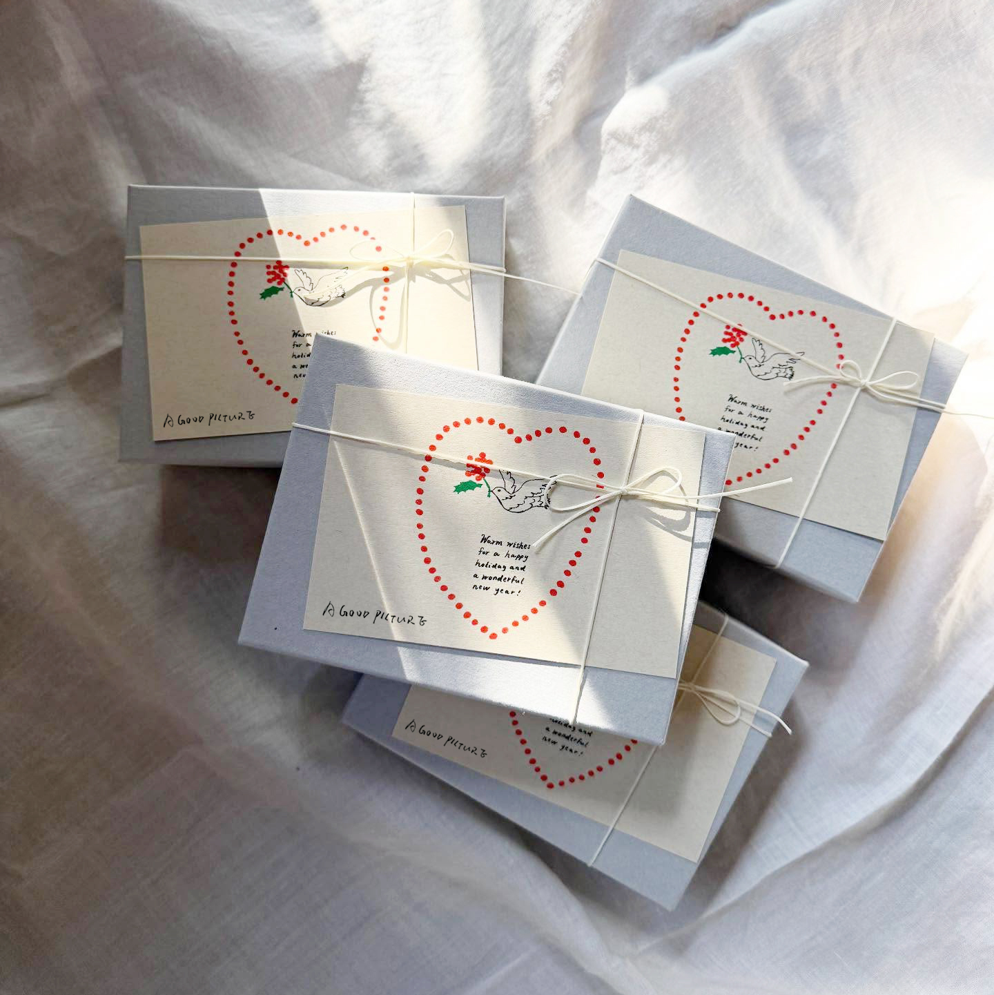 新年贺卡 礼物卡片 法式新年手绘贺卡 复古原生质感明信片 可手写