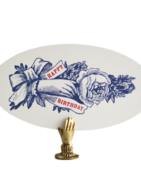 Austin press美国凸版印刷 多用途卡片 椭圆生日贺卡感谢黄铜小手