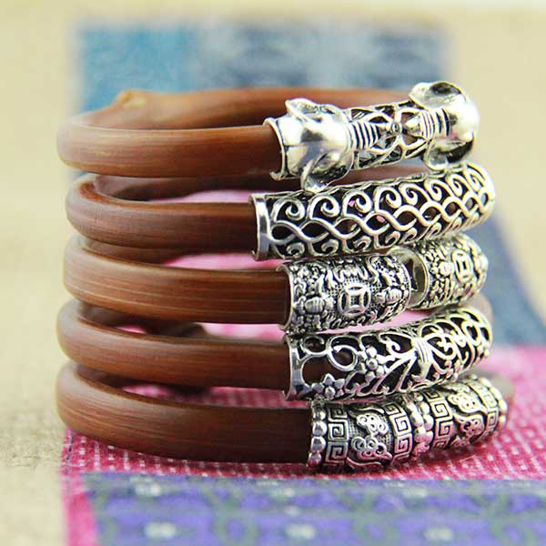 锦石阁 金刚藤手镯藏银饰药藤条手镯情侣定制藤镯手作鸡血藤手镯