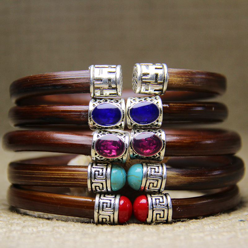 锦石阁 鸡血藤手镯条藏银饰无节定制情侣天然原藤藤镯金刚藤手镯