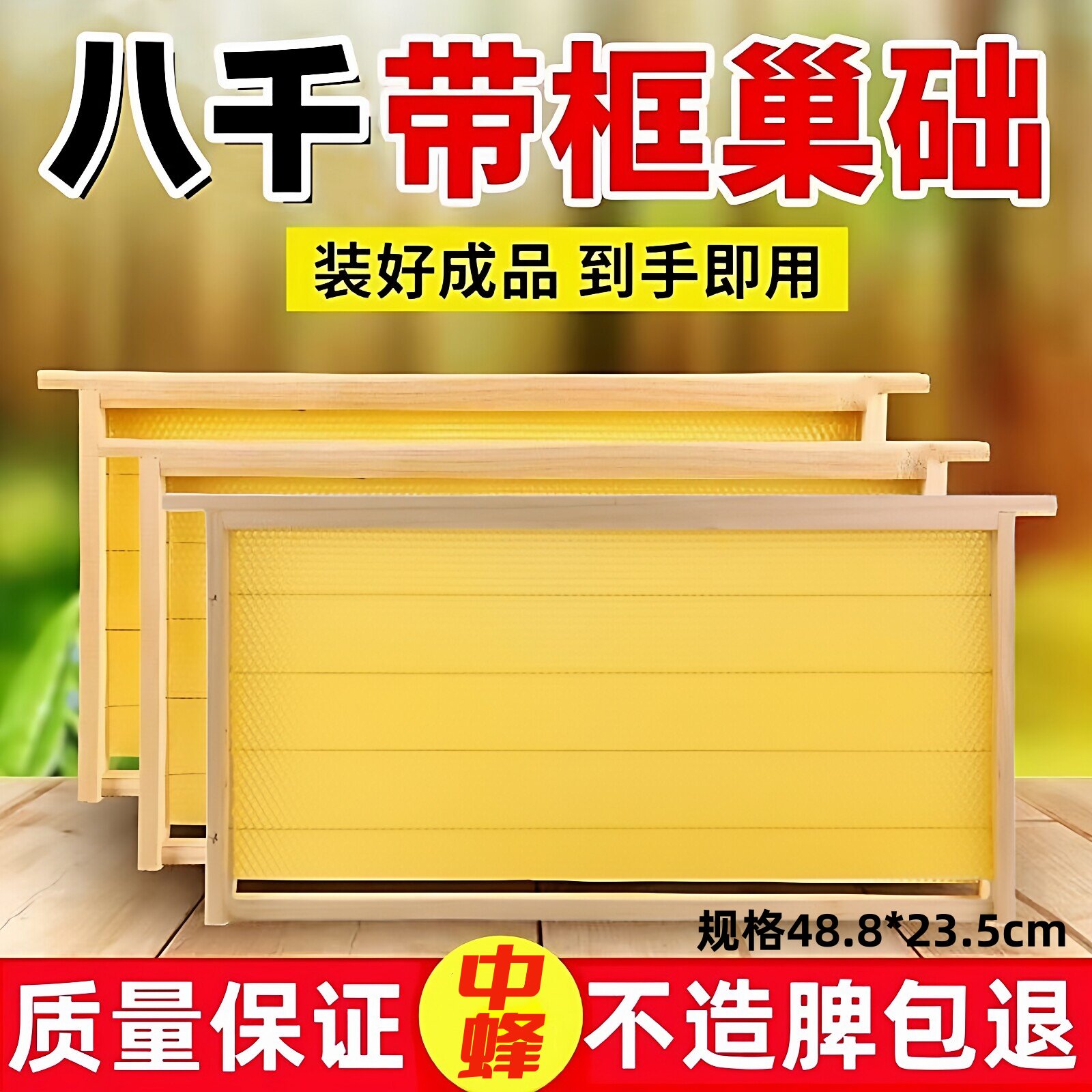 中蜂巢础巢框蜂巢八千巢础意蜂成品全套带框蜜蜂巢脾蜂箱养蜂工具