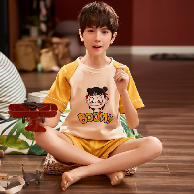 children pajamas summer Short sleeved pure cotton Cartoon lovely Nuozha Boy trousers Thin section Cotton Home Furnishings suitin the Lingerie/Men's underwear/Tracksuit , Pajamas/Home service package  category - from Buy2taobao.com to provide professional Taobao agent buy service