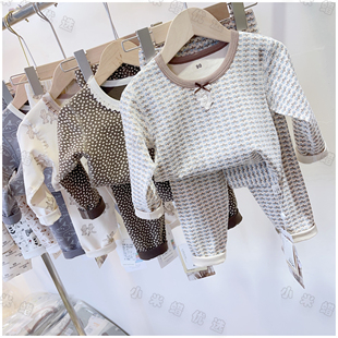 女童秋冬加厚棉保暖秋衣裤 宝宝羊毛拉架高弹300克高品家居服 套装