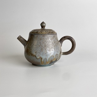 150ml手工柴烧壶中白泥重落灰景德镇秦风无釉裸烧泡茶单壶5040