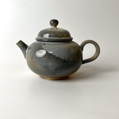 190ml手工柴烧壶5231中白泥无釉裸烧泡茶单壶景德镇自然落灰