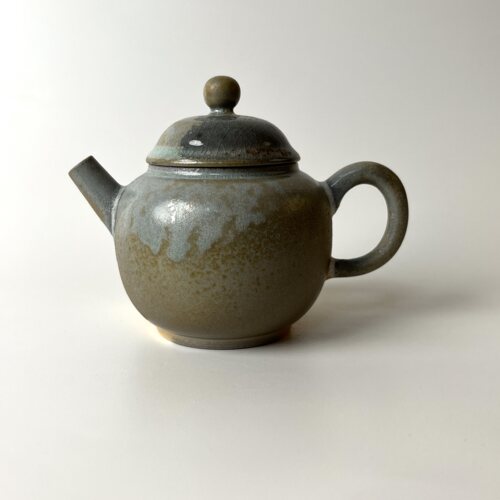 140ml手工柴烧壶5180高白泥无釉裸烧泡茶单壶景德镇自然落灰