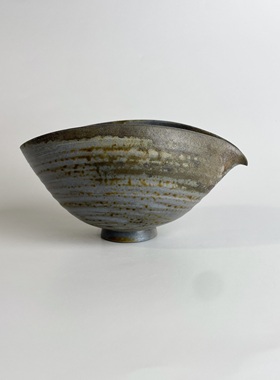 140ml陶泥柴烧公道杯4007手工飘花分茶器裸烧自然落灰茶海茶具