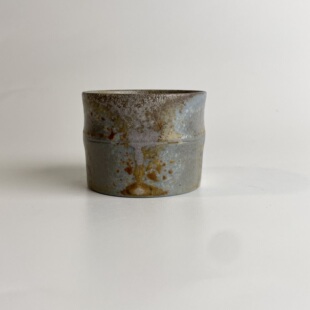 70ml柴烧主人杯子中白泥竹节手工品茗1012无釉裸烧落灰客杯材烧