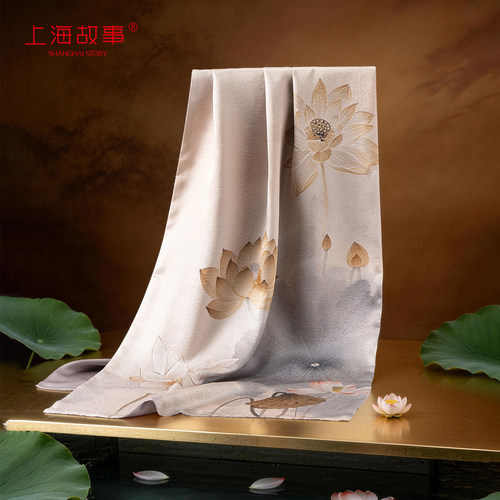 上海故事真丝提花绫双层披肩