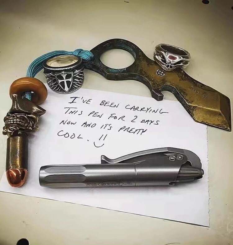也特 战术工业复古风虹吸中性签字笔手写绘图纯钛合金G2笔芯替换