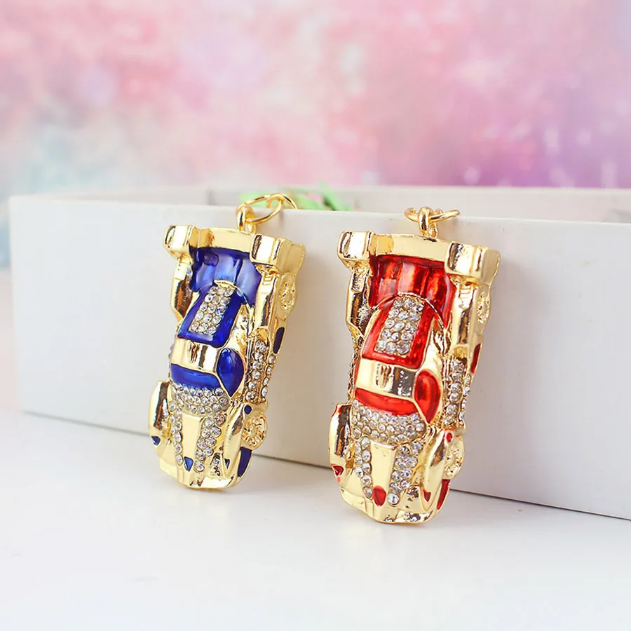 创意可爱水钻汽车模型金属挂件钥匙扣跑车造型钥匙链工艺礼品973