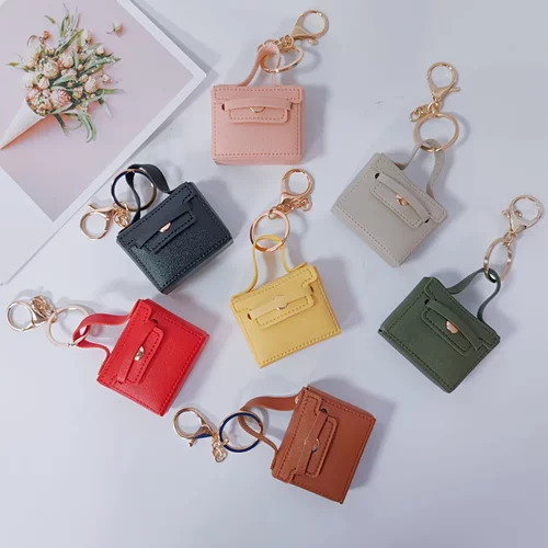 纯色小方包创意礼品口红包钥匙扣耳机包车载pu零钱包挂件