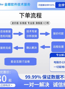 金蝶KIS软件技术服务售后远程安装维护SQL处理问题数据库恢复服务