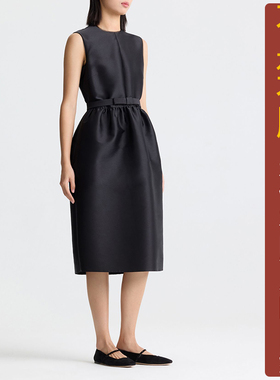 NS600冬季黑色圆领收腰抽褶百搭裙子女纸样 新款连衣裙加工定制图