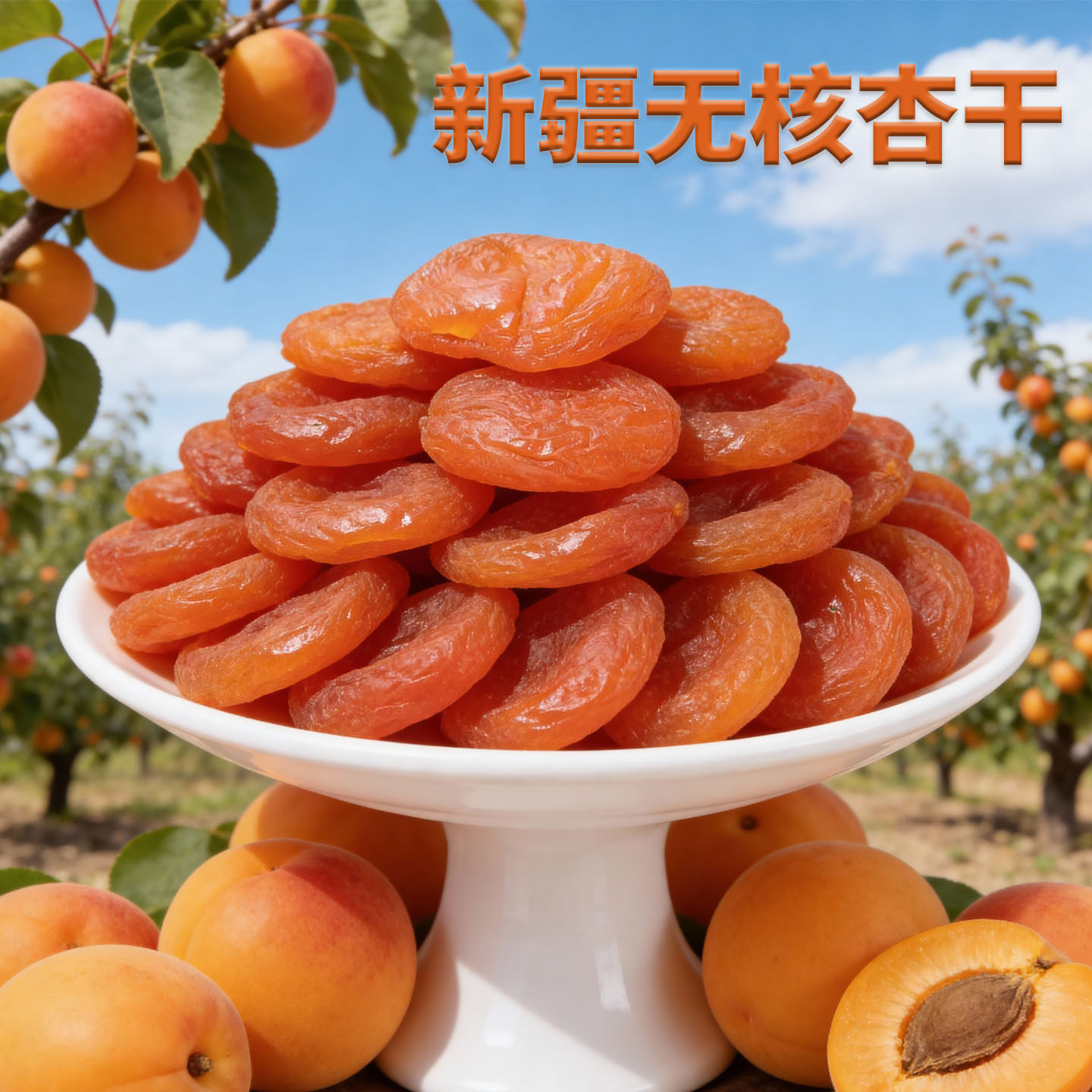 新疆无核杏干黄杏脯吊干杏肉果脯红杏干天然果干杏金杏脯新货500g