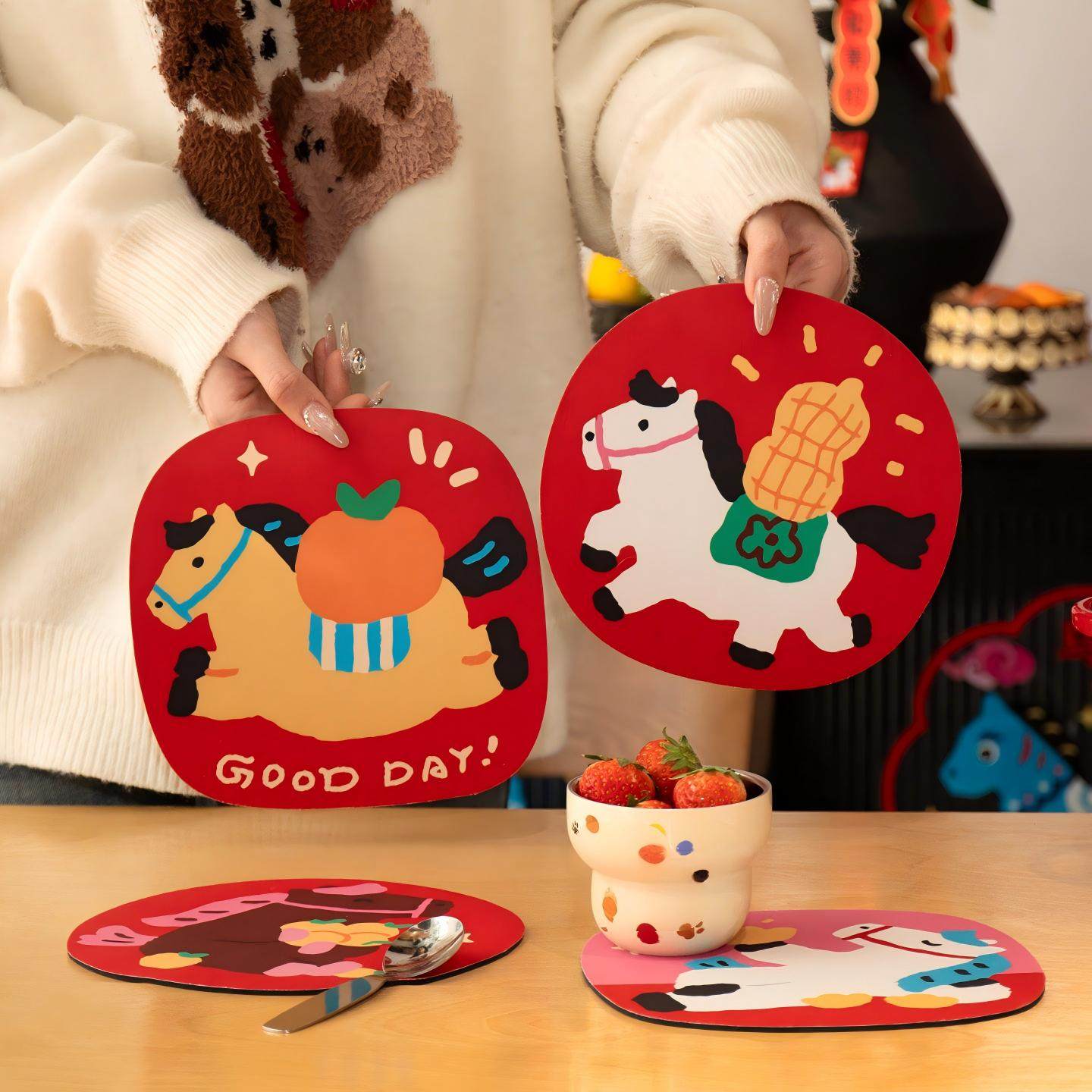 2026可爱小马隔热垫餐桌垫硅藻泥防烫垫碗盘干燥垫厨房台面沥水垫,餐饮具,餐垫,淘宝优惠券,粉丝福利购,淘宝优惠卷