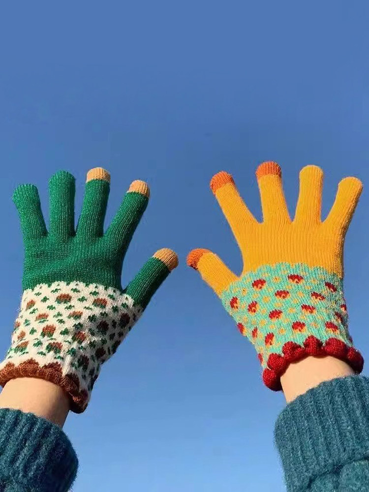 Qadın toxunma əlcəklər, fleece astarlı, toxunma ekranlı