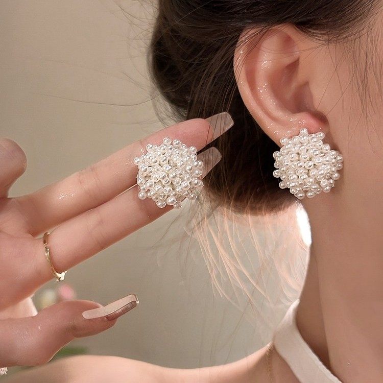 精致珍珠日韩设计感编织花朵耳钉2026新款爆款耳环法式高级感耳饰,饰品/流行首饰/时尚饰品新,耳钉,淘宝优惠券,粉丝福利购,淘宝优惠卷