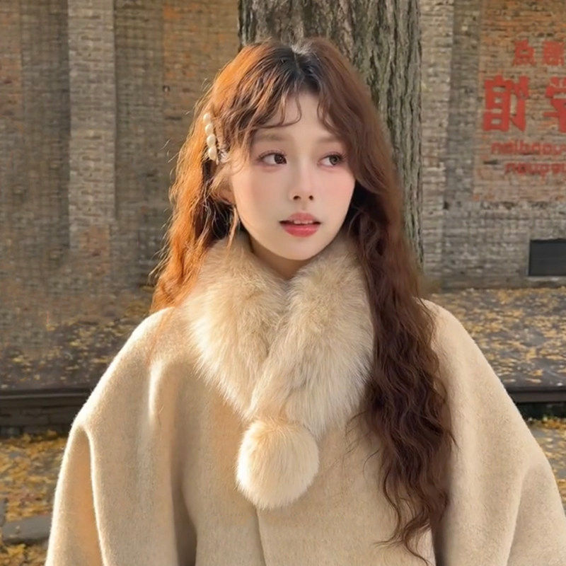 2026马年气质毛绒围巾女冬季保暖百搭大毛球毛领围脖时尚搭配披肩,服饰配件/皮带/帽子/围巾,围巾/丝巾/披肩,淘宝优惠券,粉丝福利购,淘宝优惠卷