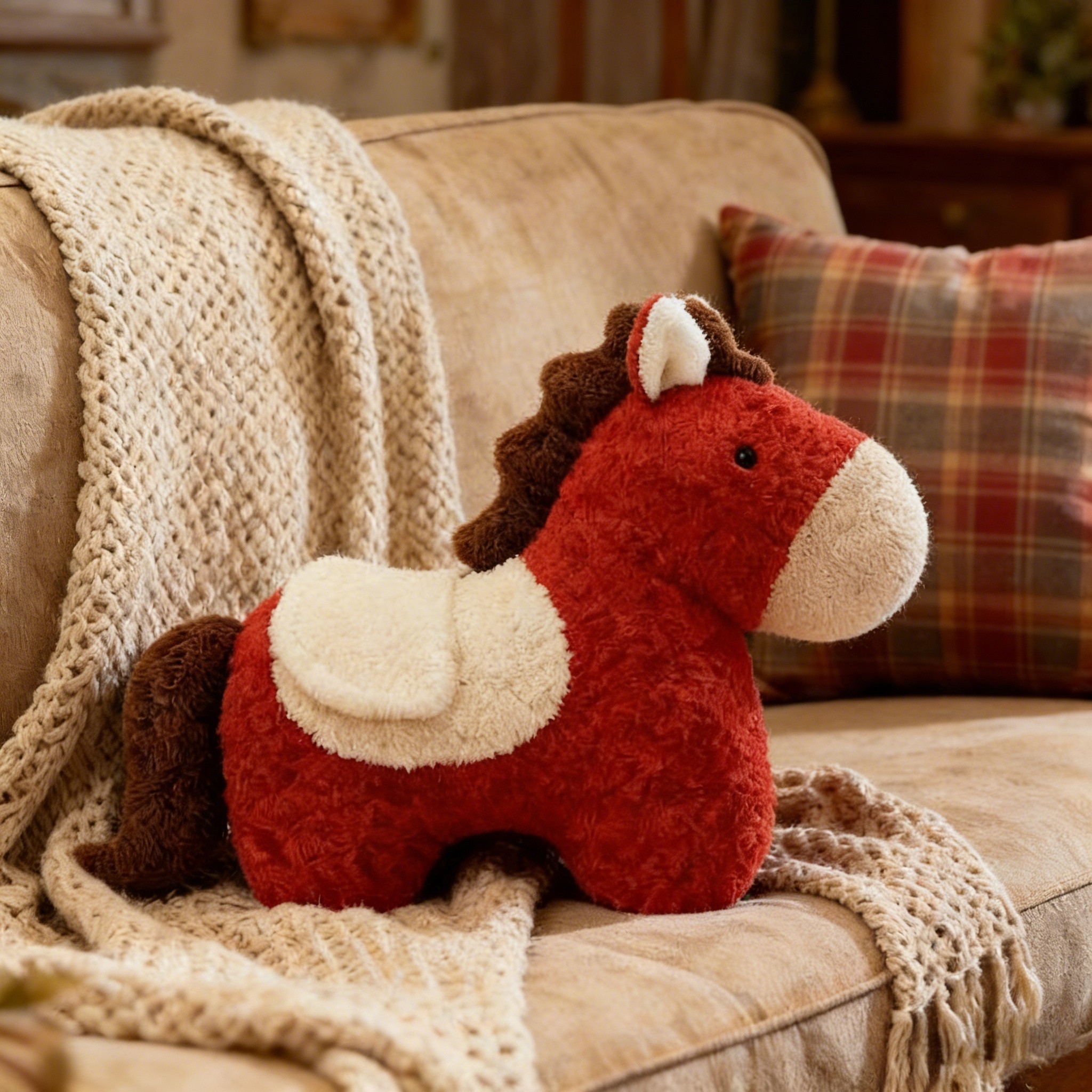 新年创意马年吉祥物抱枕毛绒玩偶沙发客厅春节装饰摆件新年车载靠,玩具/童车/益智/积木/模型,毛绒/玩偶/公仔/布艺类玩具,淘宝优惠券,粉丝福利购,淘宝优惠卷