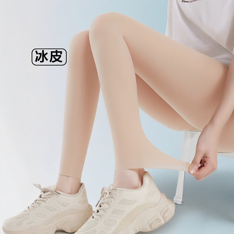 新款超薄冰皮鲨鱼裤女外穿夏季高腰大码紧身面膜瑜伽裤冰丝打底裤