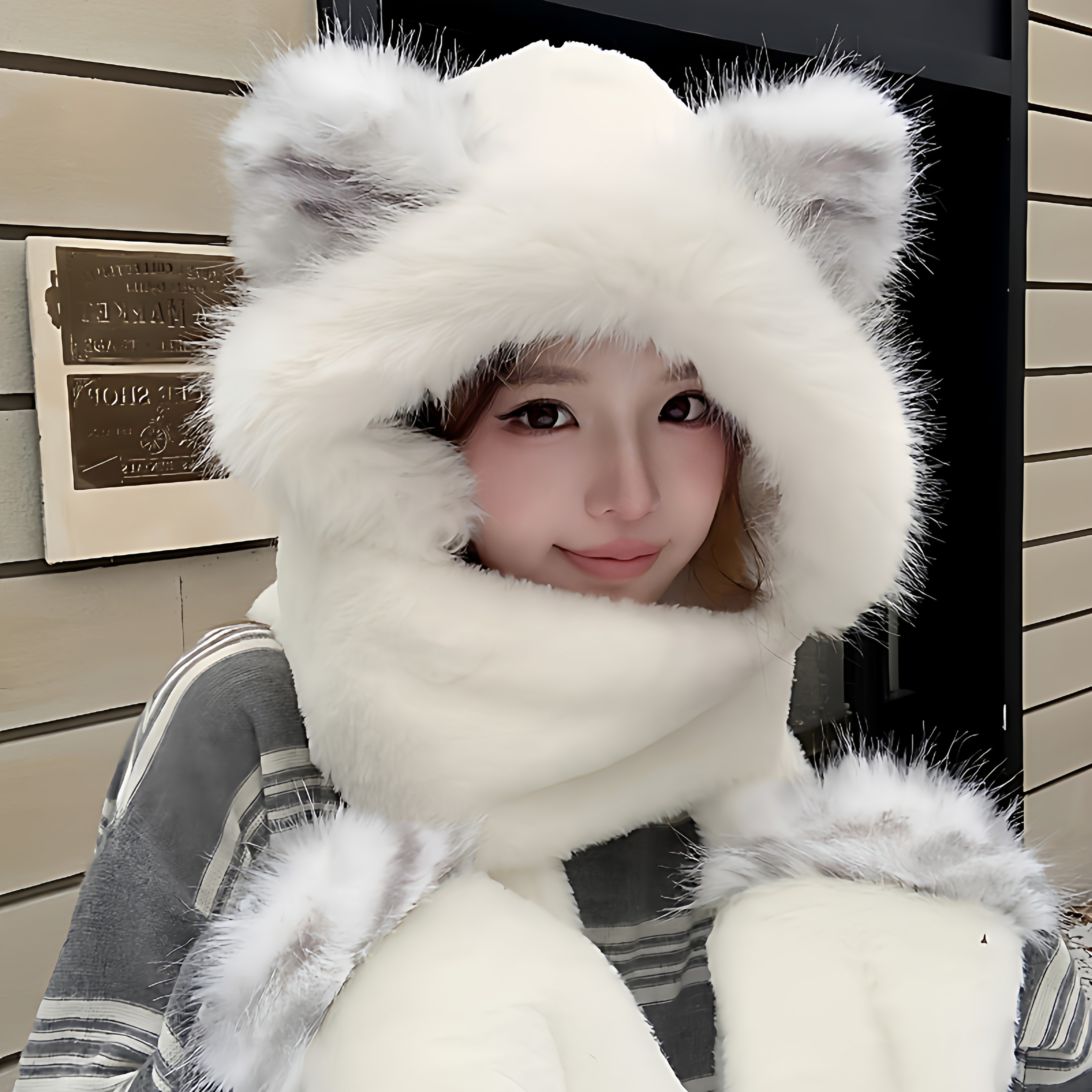 可爱狐狸防风帽冬季保暖