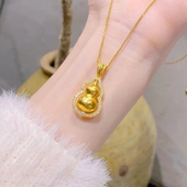 铜合金项链时来运转双葫芦项链女士轻奢时尚 精美不掉色吊坠可旋转