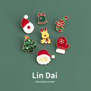 圣诞节礼物小胸针可爱日系金属徽章老人树雪人铃铛小鹿拐杖别针女