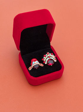 中国风新郎新娘情侣胸针男女金属徽章别针结婚衣服领口装饰品扣针