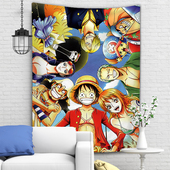 动漫卡通海贼王路飞装 饰背景布挂布航海王墙布背景墙宿舍床头挂毯