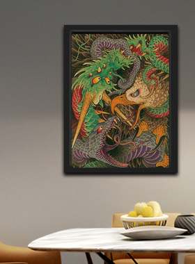 日式纹身装饰画刺青挂画日式老传统人物背景墙壁画复古海报框画墙