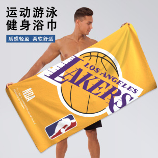 NBA篮球运动毛巾吸汗速干吸水不掉毛健身跑步大号游泳沙滩浴巾男